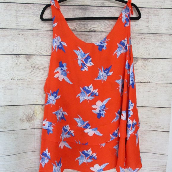 Ava & Viv Orange Floral Sleeveless 4X Blouse - Picture 5 of 10